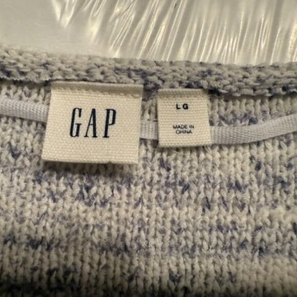 Cotton Light Blue and White Lightweight Sweater - Picture 3 of 3